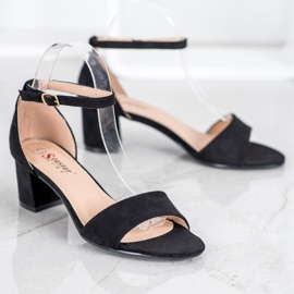 Seastar Kényelmes magas sarkú szandál fekete 1