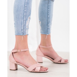 Seastar Stílusos velúr szandál rózsaszín 2