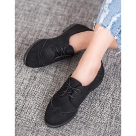 SHELOVET Klasszikus velúr cipő fekete 1