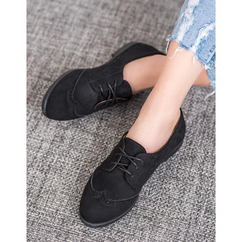 SHELOVET Klasszikus velúr cipő fekete 1