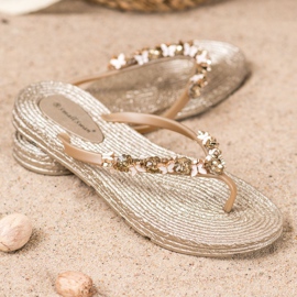 SHELOVET Gumi papucs díszítéssel sárga 1