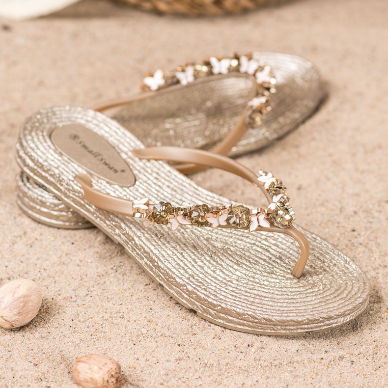 SHELOVET Gumi papucs díszítéssel sárga 1