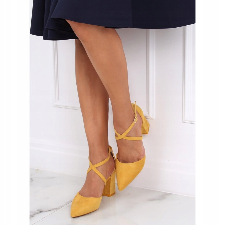 Szivattyú magas sarkú vágott méz LY9153-5 Sárga 1