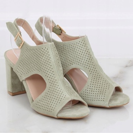 Magas sarkú szandál celadon 99-33A Green zöld 1