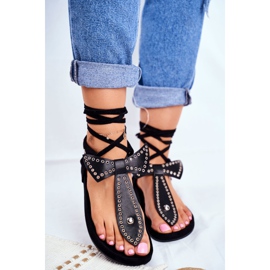 Lu Boo Női fekete kötött szandál japán Mara 2