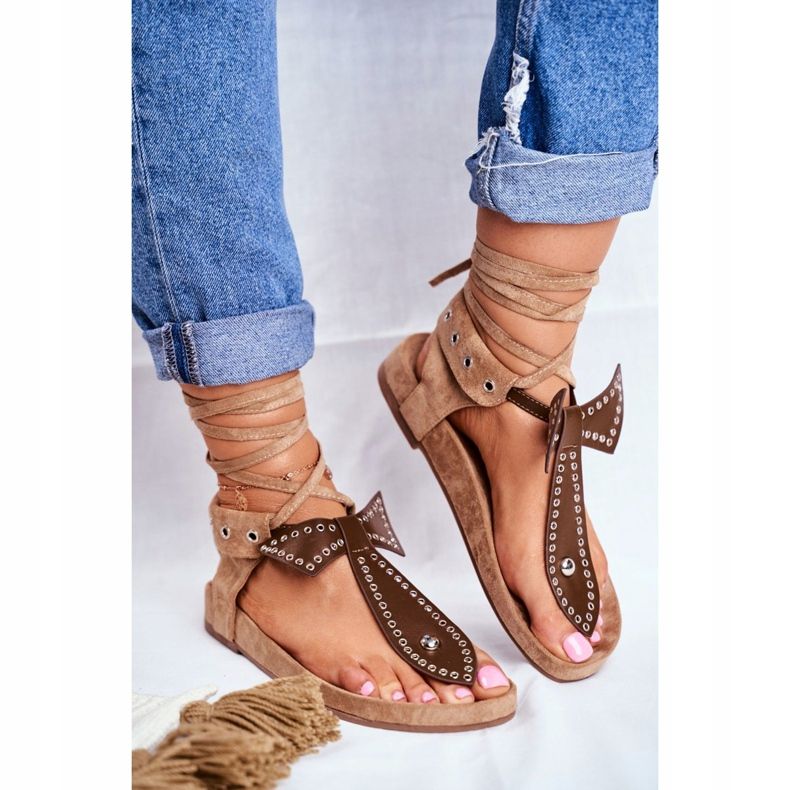 Lu Boo Női barna kötött szandál japán Mara 2