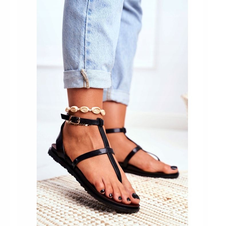 Lu Boo szandálok rómaiak, japán Lento fekete 1