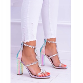 Lu Boo benzin ibolya szandál Taylor strasszokkal sokszínű 2