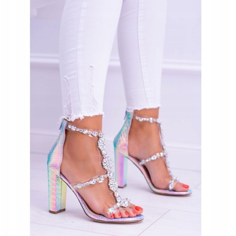 Lu Boo benzin ibolya szandál Taylor strasszokkal sokszínű 2