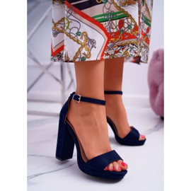 ADY Női tengerészkék szandál sarokban Debora platformon sötétkék 2