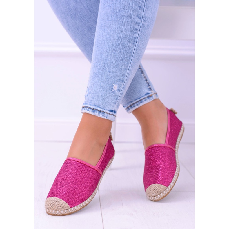 Lu Boo női espadrilles csúszik a Fuchsia Brocade Miravet -en rózsaszín 1