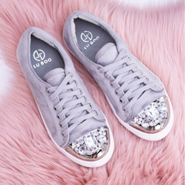 Lu Boo szürke cipők fényes kristályokkal 1