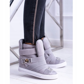 Női Lu Boo cipők, rugalmas szalagokkal, szürke szivattyúkkal 1