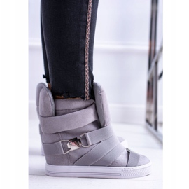 Női Lu Boo cipők, rugalmas szalagokkal, szürke szivattyúkkal 2