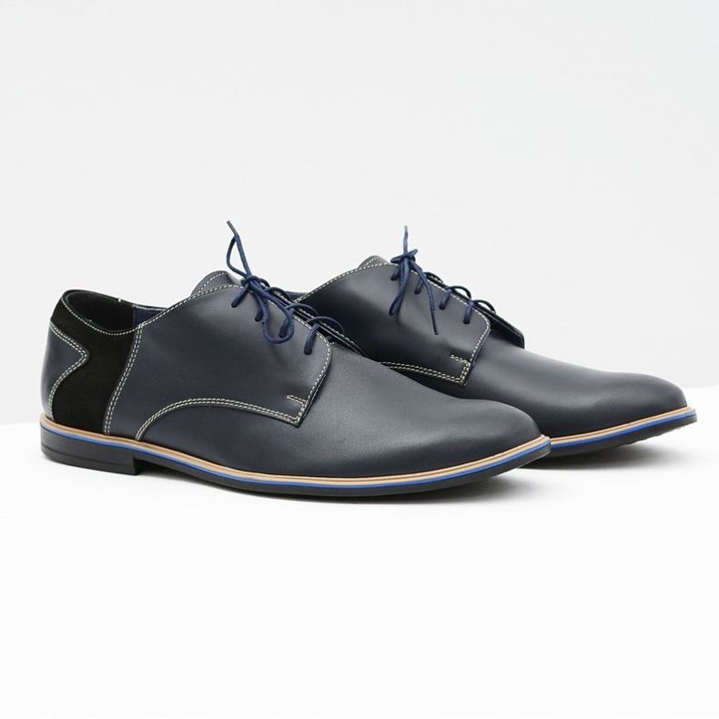 Bednarek Polish Shoes Férfi Brogues Bednarek Elegáns bőr Navy Blue Biagio sötétkék 1