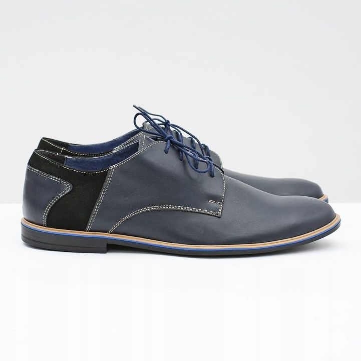 Bednarek Polish Shoes Férfi Brogues Bednarek Elegáns bőr Navy Blue Biagio sötétkék 2