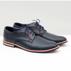 Bednarek Polish Shoes Férfi Brogues Bednarek Elegáns bőr Navy Blue Pietro sötétkék 1