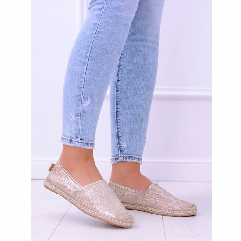 Lu Boo Golden Glitter női espadrilles Slip On Miravet aranysárga 2