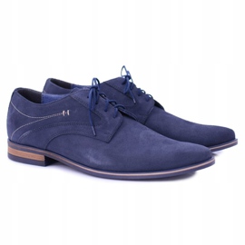 Bednarek Polish Shoes Férfi Brogues Bednarek Elegáns bőr velúr Navy Blue Eligio sötétkék 1