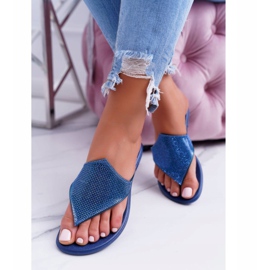 Lu Boo Gumi női papucs flitterekkel Anika sötétkék 1