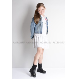 Lu Boo fekete gyermek bokacsizma köbös cirkóniával Pu LittleCarrie 1