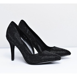 Vices Női fekete velúr aszimmetrikus strasszok Santee 1