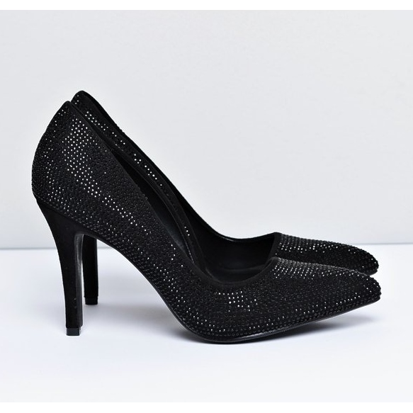 Vices Női fekete velúr aszimmetrikus strasszok Santee 2