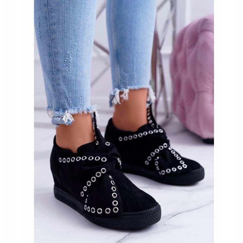 Női cipők Wedge Lu Boo Black Margo fekete 2