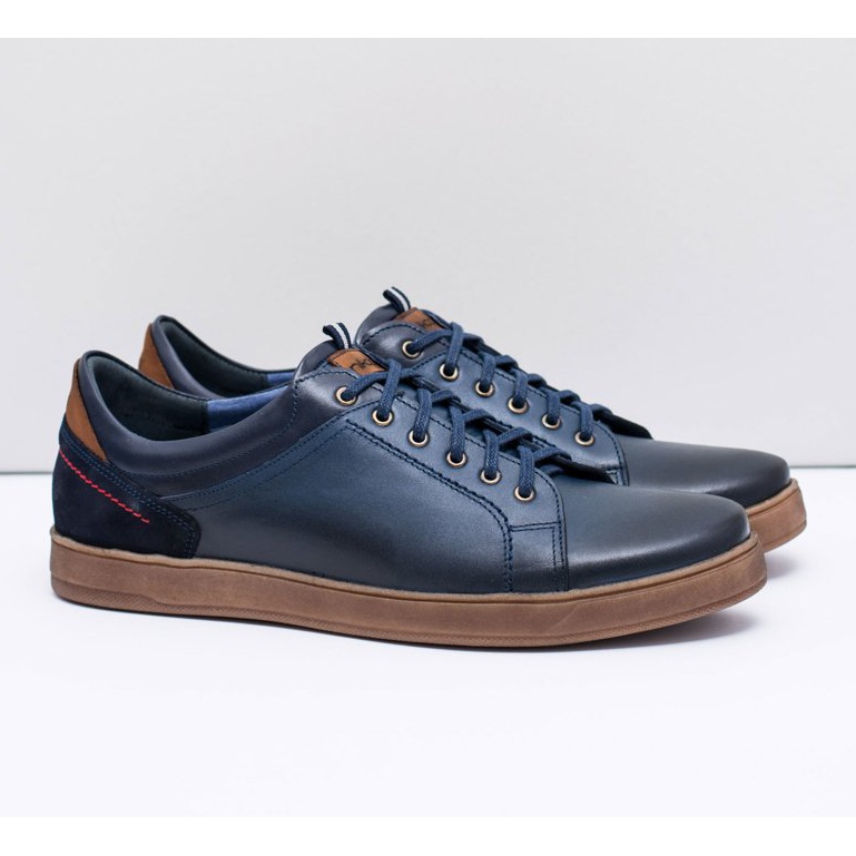 Navy Blue Leather férfi sportcipő Nikopol Design sötétkék 2