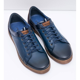 Navy Blue Leather férfi sportcipő Nikopol Design sötétkék 1
