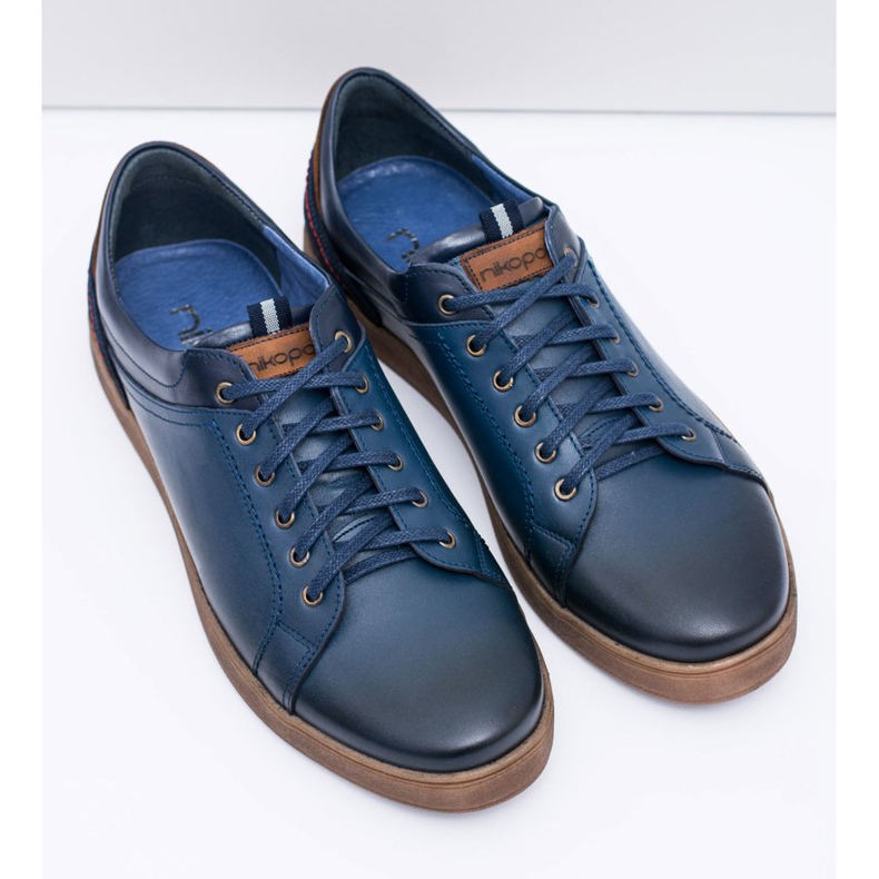 Navy Blue Leather férfi sportcipő Nikopol Design sötétkék 1