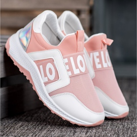 Seastar Slipons a szerelem platformon fehér rózsaszín 1