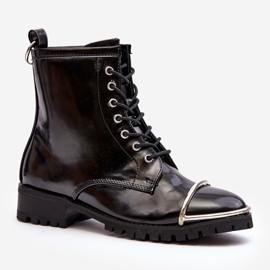 Női csizma Lu Boo Black Workers acélkerettel Jacksy fekete 1