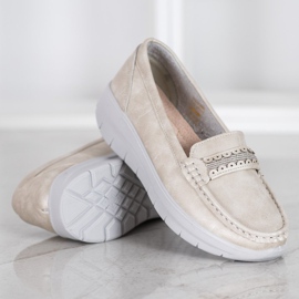 SHELOVET Kényelmes cipők a platformon sárga 1 SHELOVET Kényelmes cipők a platformon sárga 1