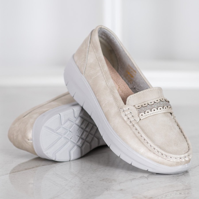 SHELOVET Kényelmes cipők a platformon sárga 1 SHELOVET Kényelmes cipők a platformon sárga 1