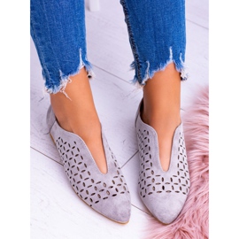 Lu Boo Grey Suede Női Slip-on Synthia cipő szürke 2