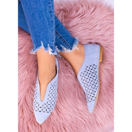 Lu Boo Blue Suede Női Slip-on Synthia cipő kék 1