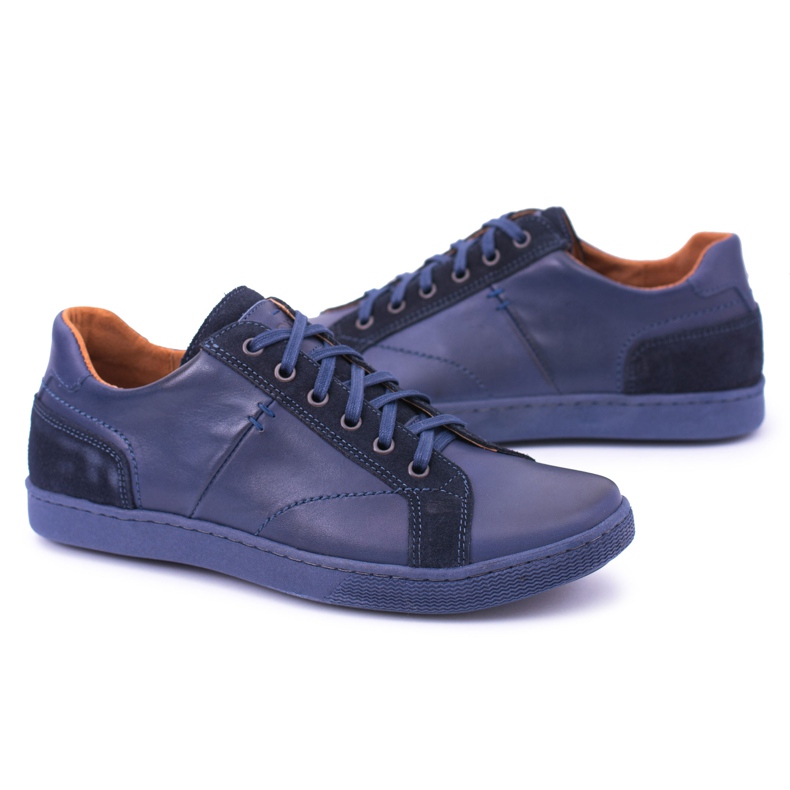 Neex Navy Blue Leather férfi alkalmi Ender cipő sötétkék 1