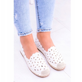 Lu Boo női balerinák Fehér Espadrilles Macarena Flowers 2