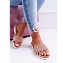 Lu Boo női flitteres szandál pezsgő finomságok rózsaszín 1