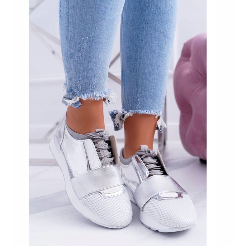 Lu Boo női ezüst sportcipő Madoni szürke 1