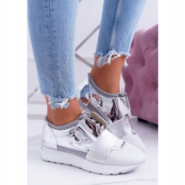 Lu Boo női ezüst sportcipő Madoni szürke 2