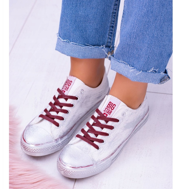 Big Star fehér ezüstözött cipők BB274014 2