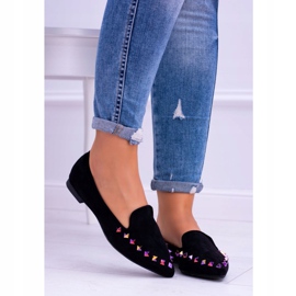 Lu Boo Black Lords Iridescent Jets Suede Spike fekete 4