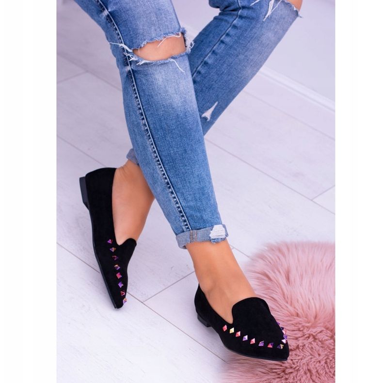 Lu Boo Black Lords Iridescent Jets Suede Spike fekete 2