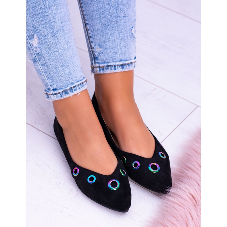 Lu Boo fekete balerina Spitz benzinszemekben Octavia 2