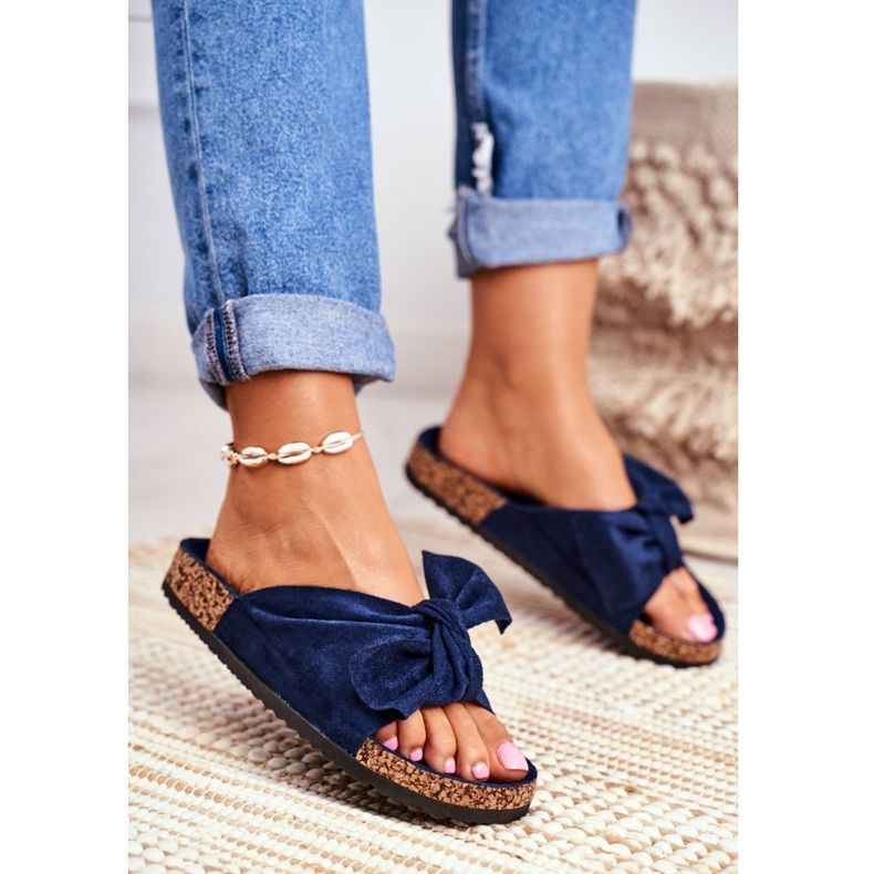 PS1 Női sötétkék papucs íjjal Wendy Cork 2