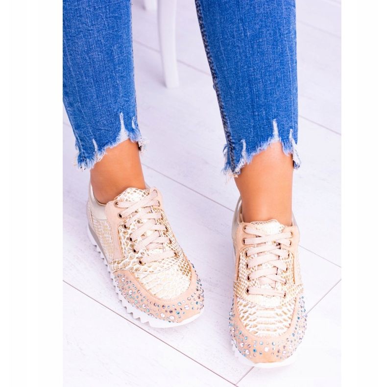 Arany női sportcipő flitterekkel Lu Boo Infinitiale aranysárga 2