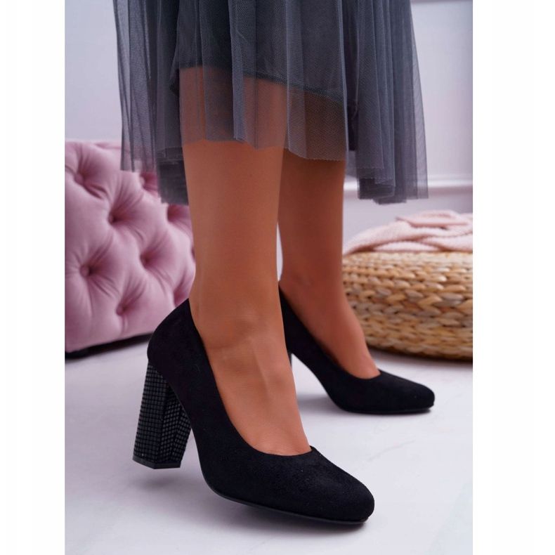 Női szivattyú Sergio Leone PB200 Suede Black Selva fekete 1