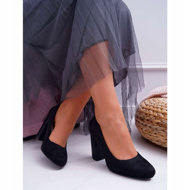 Női szivattyú Sergio Leone PB200 Suede Black Selva fekete 2